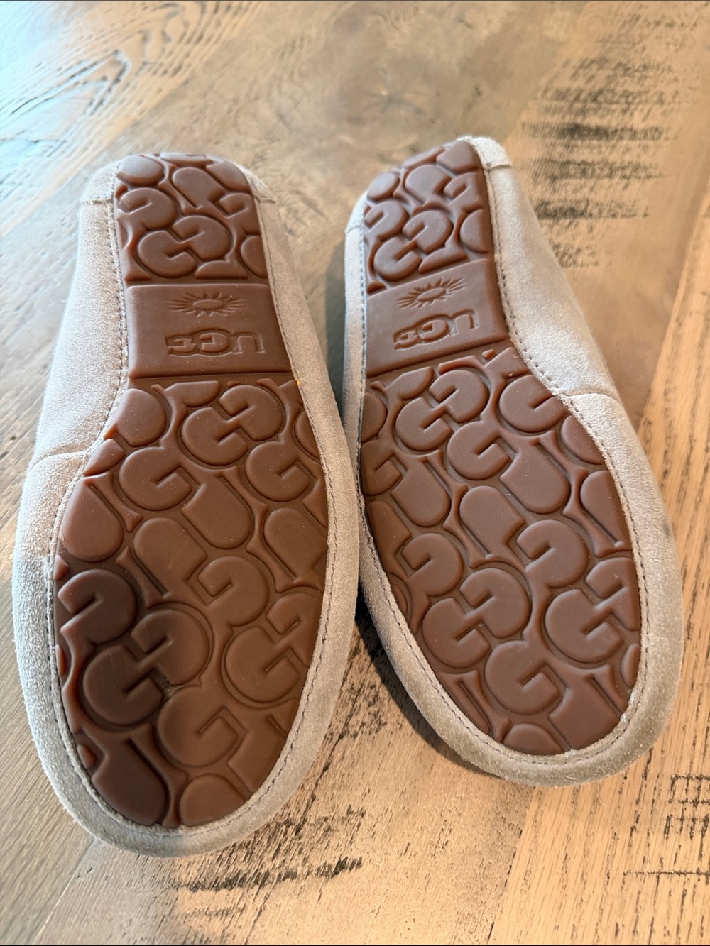 UGG women Grey Suede Cozy-Lined Moccasin Slippers - Picture 5 of 8